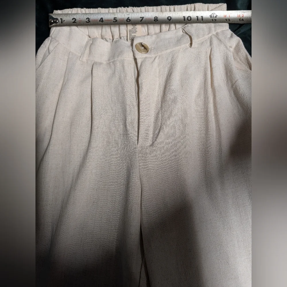 Chic Linen Wide-Leg High-Waist Trousers